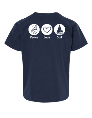 Youth Peace Love Swim/Sail Tee