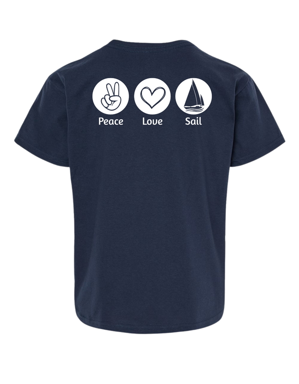 Youth Peace Love Swim/Sail Tee