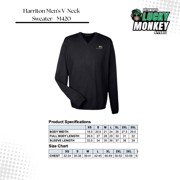 Pull col V pour homme Harriton - M420