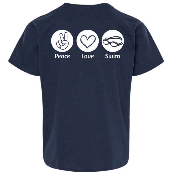 Youth Peace Love Swim/Sail Tee