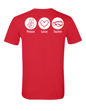 T-shirt adulte Peace Love Swim/Sail