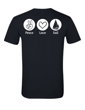 T-shirt adulte Peace Love Swim/Sail