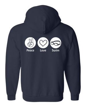 Adult Peace Love Swim/Sail Hoodie