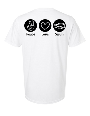 T-shirt adulte Peace Love Swim/Sail