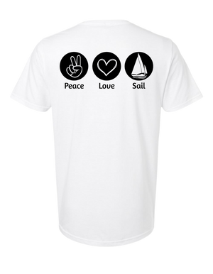 T-shirt adulte Peace Love Swim/Sail