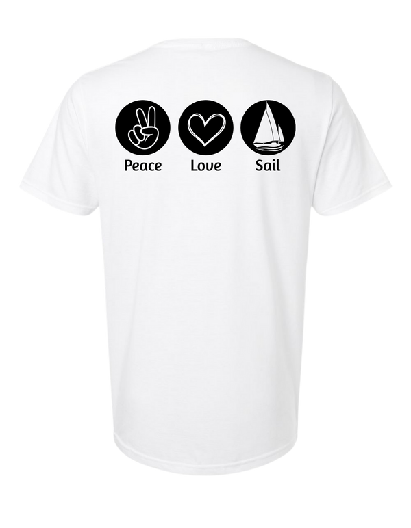 Youth Peace Love Swim/Sail Tee
