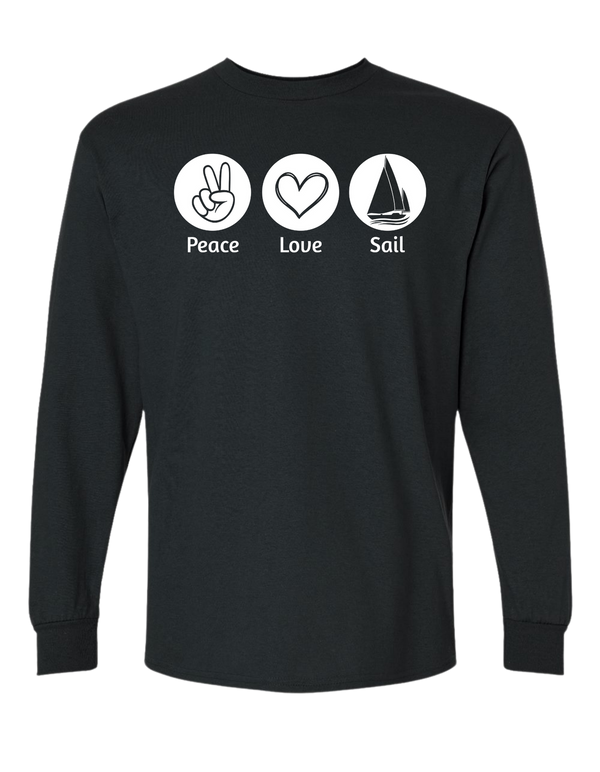 Youth Peace Love Swim/Sail Long Sleeve Tee