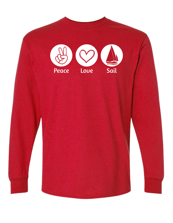 Youth Peace Love Swim/Sail Long Sleeve Tee