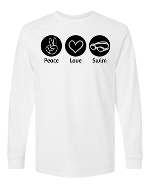 T-shirt manches longues Adulte Peace Love Swim/Sail
