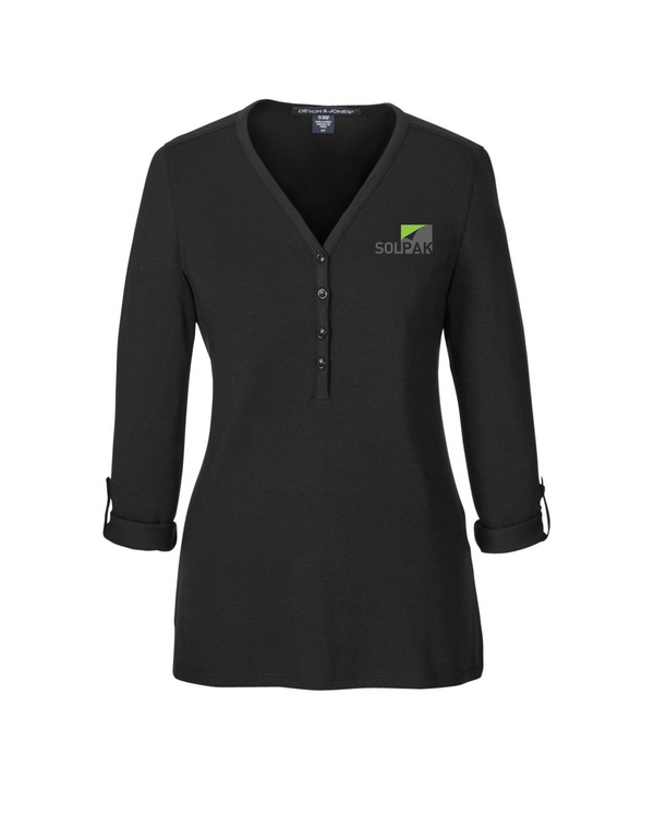 Devon & Jones Ladies' Y-Placket Knit Top - DP186W