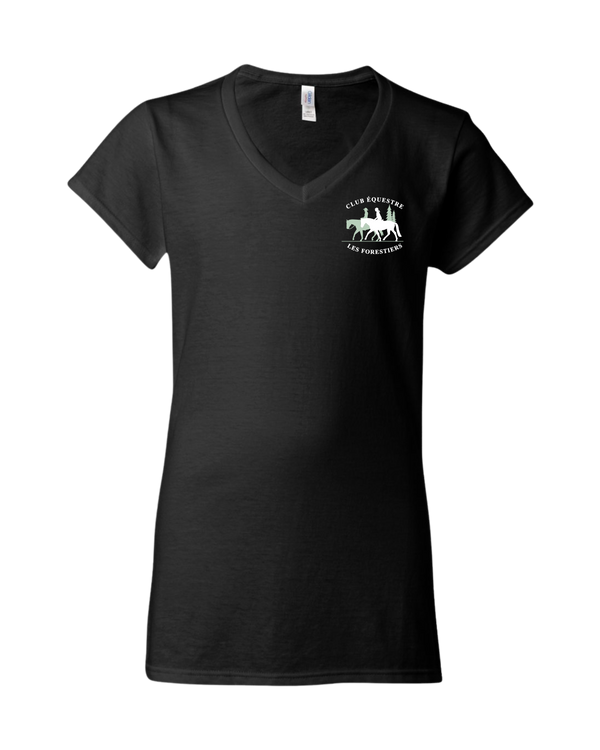 T-shirt à col en V – Club Équestre Les Forestiers