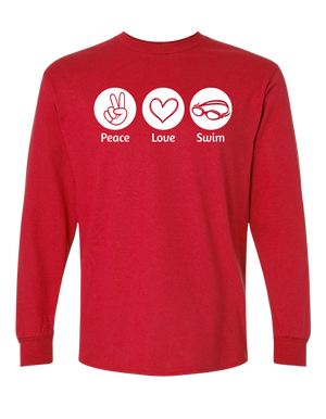 T-shirt manches longues Adulte Peace Love Swim/Sail