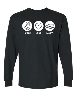 T-shirt manches longues Adulte Peace Love Swim/Sail