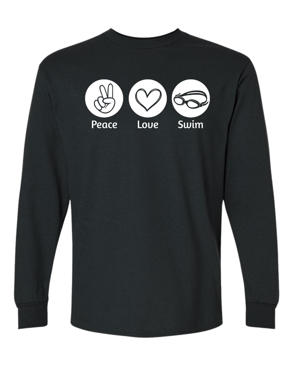 Youth Peace Love Swim/Sail Long Sleeve Tee