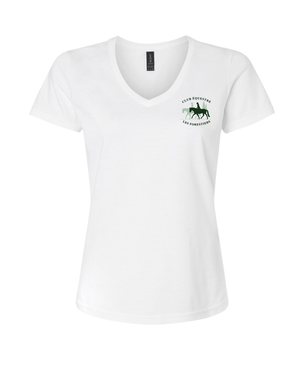 T-shirt à col en V – Club Équestre Les Forestiers
