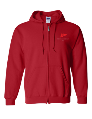Sweat zippé à capuche brodé Hudson Yacht Club pour adulte - Personnalisé