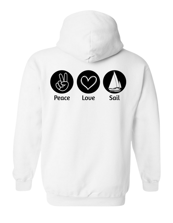 Sweat à capuche Peace Love Swim/Sail adulte