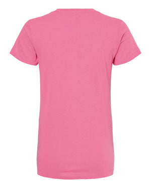 M&O 4810 Women's Gold Soft Touch T-Shirt, back view - Azalea