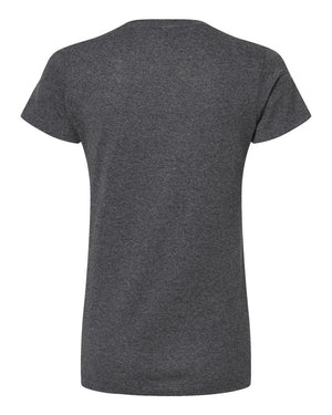 M&O 4810 Women's Gold Soft Touch T-Shirt, back view - Dark Heather