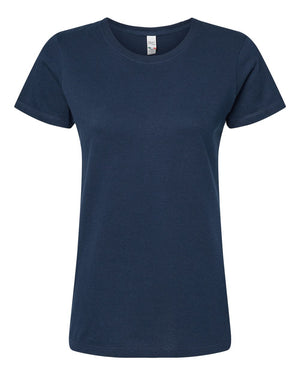 M&O 4810 Women's Gold Soft Touch T-Shirt, front view - Deep Navy