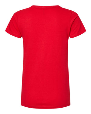 M&O 4810 Women's Gold Soft Touch T-Shirt, back view - Deep Red