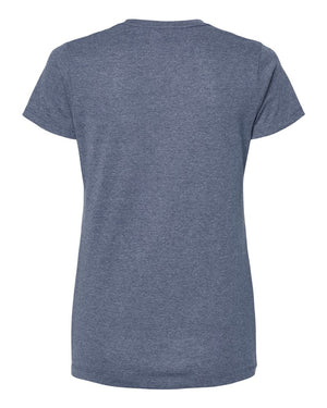 M&O 4810 Women's Gold Soft Touch T-Shirt, back view - Heather Navy