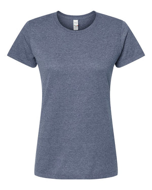 M&O 4810 Women's Gold Soft Touch T-Shirt, front view - Heather Navy