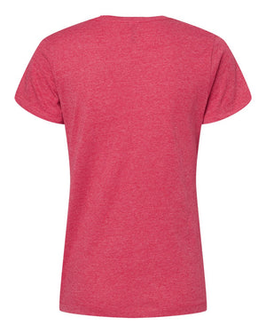 M&O 4810 Women's Gold Soft Touch T-Shirt, back view - Heather Pink