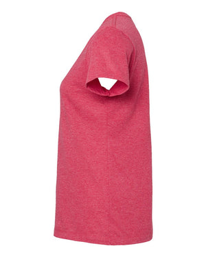 M&O 4810 Women's Gold Soft Touch T-Shirt, side view - Heather Pink