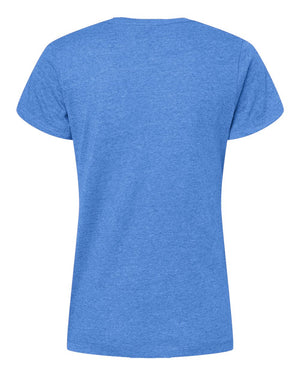 M&O 4810 Women's Gold Soft Touch T-Shirt, back view - Heather Royal