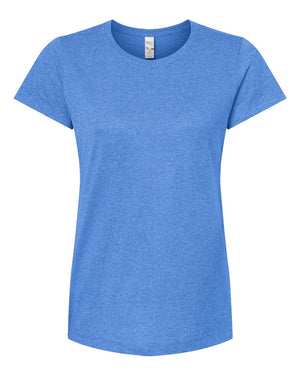 M&O 4810 Women's Gold Soft Touch T-Shirt, front view - Heather Royal