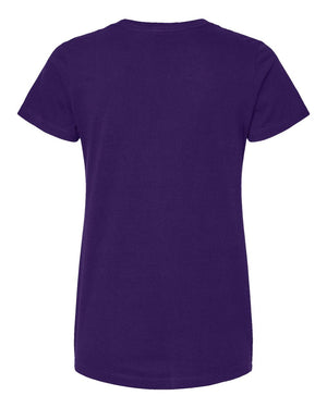 M&O 4810 Women's Gold Soft Touch T-Shirt, back view - Purple