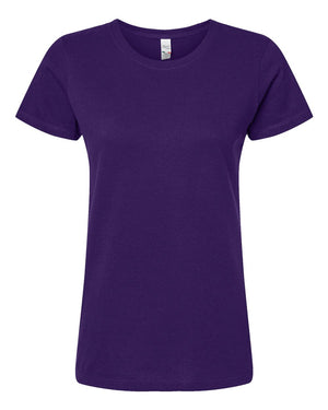 M&O 4810 Women's Gold Soft Touch T-Shirt, front view - Purple