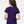 M&O 4810 Women's Gold Soft Touch T-Shirt, model back view - Purple