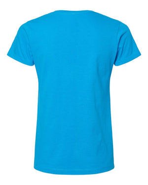 M&O 4810 Women's Gold Soft Touch T-Shirt, back view - Sapphire