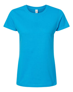 M&O 4810 Women's Gold Soft Touch T-Shirt, front view - Sapphire