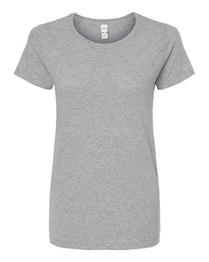M&O 4810 Women's Gold Soft Touch T-Shirt, front view - Sport Grey