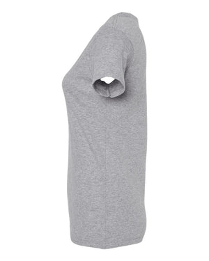 M&O 4810 Women's Gold Soft Touch T-Shirt, side view - Sport Grey