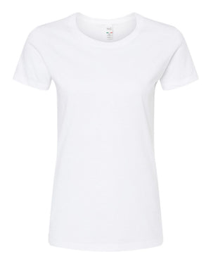 M&O 4810 Women's Gold Soft Touch T-Shirt, front view - White