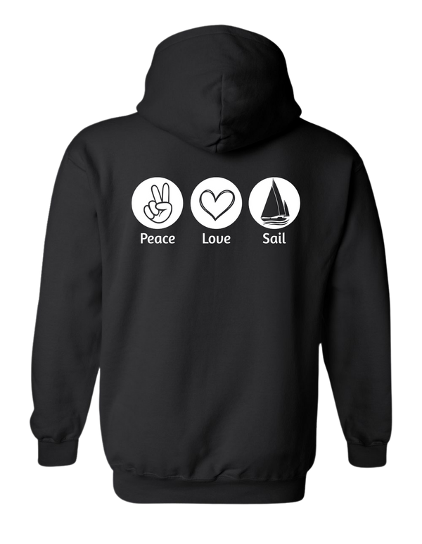 Sweat à capuche Peace Love Swim/Sail adulte