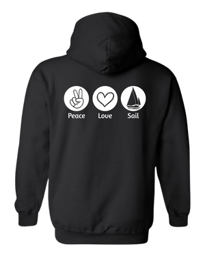 Youth Embroidered Peace Love Swim/Sail Zip Up