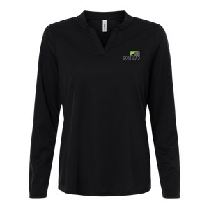 Embroidered Women's Nova Performance Long Sleeve Pique Polo - CE108LW