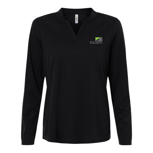 Embroidered Women's Nova Performance Long Sleeve Pique Polo - CE108LW