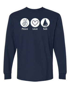 Youth Peace Love Swim/Sail Long Sleeve Tee