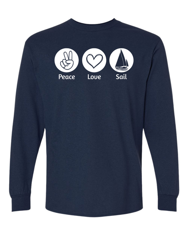 Youth Peace Love Swim/Sail Long Sleeve Tee