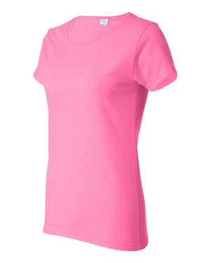 Gildan 5000L Women's Heavy Cotton™ T-Shirt, angle view - Azalea