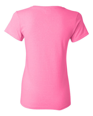 Gildan 5000L Women's Heavy Cotton™ T-Shirt, back view - Azalea