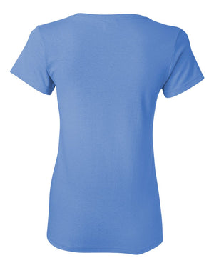 Gildan 5000L Women's Heavy Cotton™ T-Shirt, back view - Carolina Blue