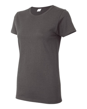Gildan 5000L Women's Heavy Cotton™ T-Shirt, angle view - Charcoal