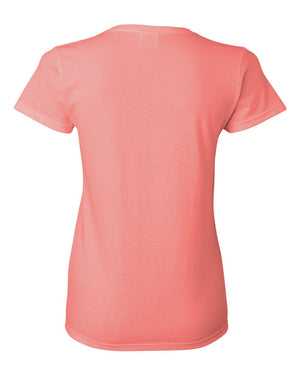 Gildan 5000L Women's Heavy Cotton™ T-Shirt, back view - Coral Silk